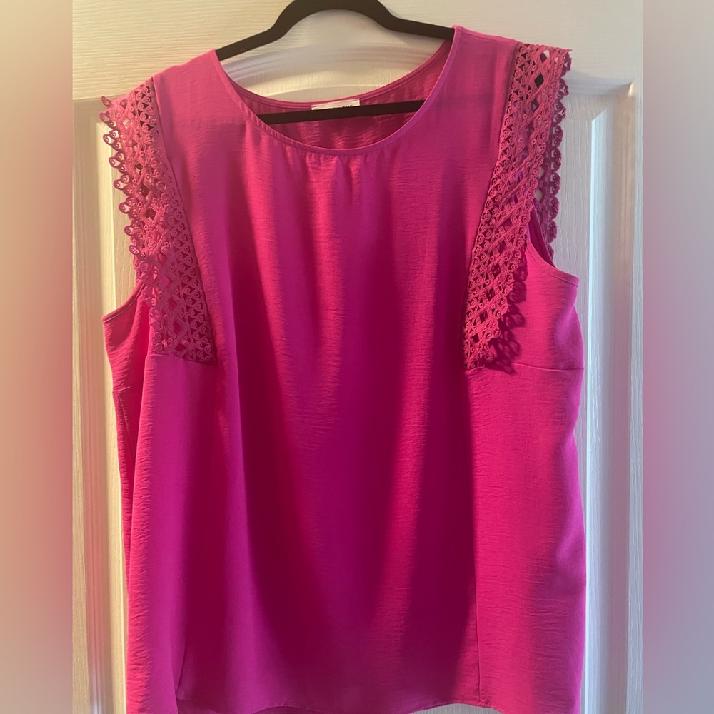 HOT pink top from First Love-Size 22W or 3XL.  🔥🔥🔥